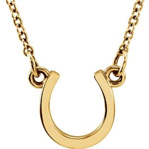 14K Yellow Tiny Posh® Horseshoe 16-18" Necklace - Siddiqui Jewelers