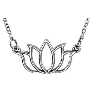 14K White Tiny Posh® Lotus 16-18" Necklace - Siddiqui Jewelers