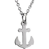 14K White Tiny Posh® Petite Anchor 16-18" Necklace - Siddiqui Jewelers