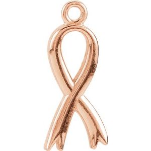 14K Rose Breast Cancer Awareness Ribbon Charm - Siddiqui Jewelers