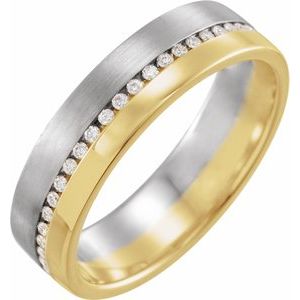 14K White/Yellow 1/3 CTW Diamond 6mm Band Size 7 - Siddiqui Jewelers