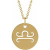 14K Yellow Libra Zodiac Disc 16-18" Necklace Siddiqui Jewelers