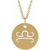 14K Yellow Libra Zodiac Disc 16-18" Necklace Siddiqui Jewelers