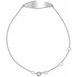 14K White Curved Bar 6-7" Bracelet-Siddiqui Jewelers