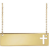 14K Yellow Cross 16-18" Necklace - Siddiqui Jewelers