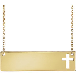 14K Yellow Cross 16-18" Necklace - Siddiqui Jewelers