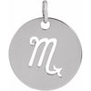 Sterling Silver 16.5 mm Scorpio Zodiac Disc Pendant Siddiqui Jewelers