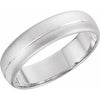 14K White 6 mm Grooved Band with Beadblast Finish  Size 11 - Siddiqui Jewelers