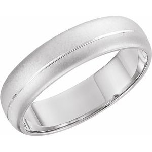 Platinum 6 mm Grooved Band with Beadblast Finish  Size 7 - Siddiqui Jewelers