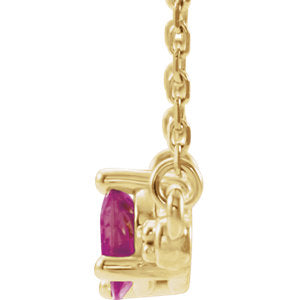 14K Yellow Pink Tourmaline & 1/10 CTW Diamond 18" Necklace - Siddiqui Jewelers