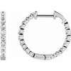 14K White 1 CTW Natural Diamond Inside-Outside Hinged 19.3 mm Hoop Earrings Siddiqui Jewelers