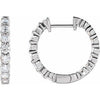 14K White 2 CTW Natural Diamond Inside-Outside Hinged 20 mm Hoop Earrings Siddiqui Jewelers