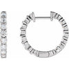 14K White 2 CTW Lab-Grown Diamond Inside-Outside Hinged 20 mm Hoop Earrings Siddiqui Jewelers
