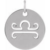 Sterling Silver 16.5 mm Libra Zodiac Disc Pendant Siddiqui Jewelers