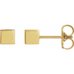 14K Yellow Cube Earrings Siddiqui Jewelers