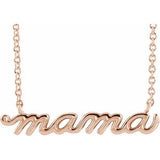 14K Rose Petite Mama Script 16" Necklace Siddiqui Jewelers