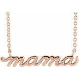 14K Rose Petite Mama Script 18" Necklace Siddiqui Jewelers