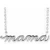 Platinum Petite Mama Script 18" Necklace Siddiqui Jewelers