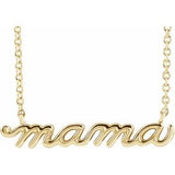 14K Yellow Petite Mama Script 18" Necklace Siddiqui Jewelers