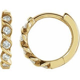 14K Yellow 1/10 CTW Natural Diamond 9 mm Hoop Earrings Siddiqui Jewelers