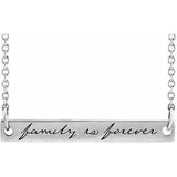 Sterling Silver Family is Forever Bar 18" Necklace-Siddiqui Jewelers