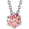 14K White 3/8 CT Pink Lab-Grown Diamond Solitaire 16-18" Necklace - Siddiqui Jewelers