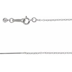 Rhodium-Plated Sterling Silver 1.1 mm Adjustable Threader Cable 16-22" Chain-Siddiqui Jewelers