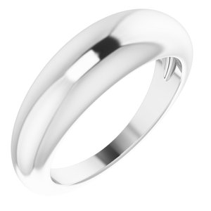 14K White 6 mm Petite Dome Ring Siddiqui Jewelers