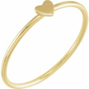 14K Yellow Stackable Heart Ring Size 7 Siddiqui Jewelers