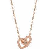 14K Rose Interlocking Heart 18" Necklace -Siddiqui Jewelers