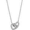 Sterling Silver Interlocking Heart 16" Necklace -Siddiqui Jewelers