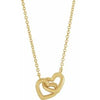 14K Yellow Interlocking Heart 16" Necklace -Siddiqui Jewelers