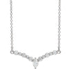 14K White 1/3 CTW Diamond 16" "V" Necklace - Siddiqui Jewelers