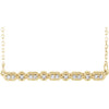 14K Yellow 1/10 CTW Diamond Milgrain Bar 16-18" Necklace - Siddiqui Jewelers