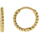 14K Yellow Rope 11 mm Hoop Earrings Siddiqui Jewelers