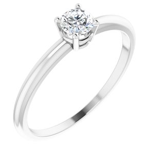 Sterling Silver 3 mm Round Imitation Diamond Birthstone Ring Size 3 - Siddiqui Jewelers