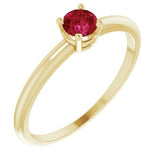 14K Yellow 3 mm Round Ruby Birthstone Ring Size 3 - Siddiqui Jewelers