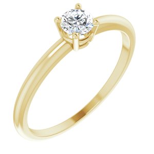 14K Yellow 3 mm Round Imitation Diamond Birthstone Ring Size 3 - Siddiqui Jewelers
