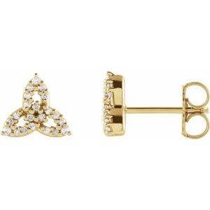 14K Yellow 1/10 CTW Diamond Celtic Trinity Earrings-Siddiqui Jewelers