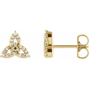14K Yellow 1/10 CTW Natural Diamond Celtic-Inspired Trinity Earrings Siddiqui Jewelers