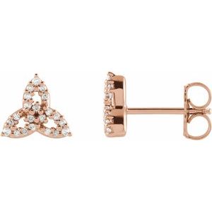 14K Rose 1/10 CTW Natural Diamond Celtic-Inspired Trinity Earrings Siddiqui Jewelers