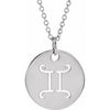 Platinum Gemini Zodiac Disc 16-18" Necklace Siddiqui Jewelers