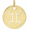 14K Yellow 16.5 mm Gemini Zodiac Disc Pendant Siddiqui Jewelers