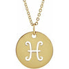 14K Yellow Pisces Zodiac Disc 16-18" Necklace Siddiqui Jewelers