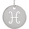 Platinum 16.5 mm Pisces Zodiac Disc Pendant Siddiqui Jewelers