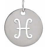 Platinum 16.5 mm Pisces Zodiac Disc Pendant Siddiqui Jewelers