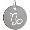 Sterling Silver 16.5 mm Capricorn Zodiac Disc Pendant Siddiqui Jewelers