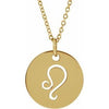 14K Yellow Leo Zodiac Disc 16-18" Necklace Siddiqui Jewelers