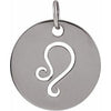 14K White 16.5 mm Leo Zodiac Disc Pendant Siddiqui Jewelers