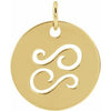 14K Yellow 16.5 mm Cancer Zodiac Disc Pendant Siddiqui Jewelers